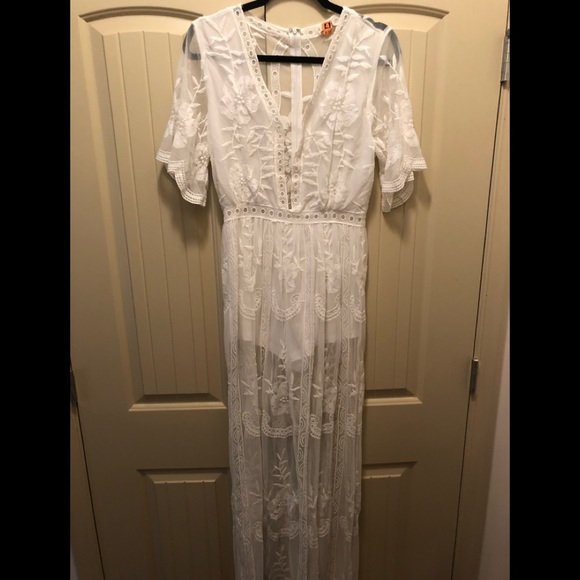 Promesa Dresses & Skirts - White Lace Maxi Romper